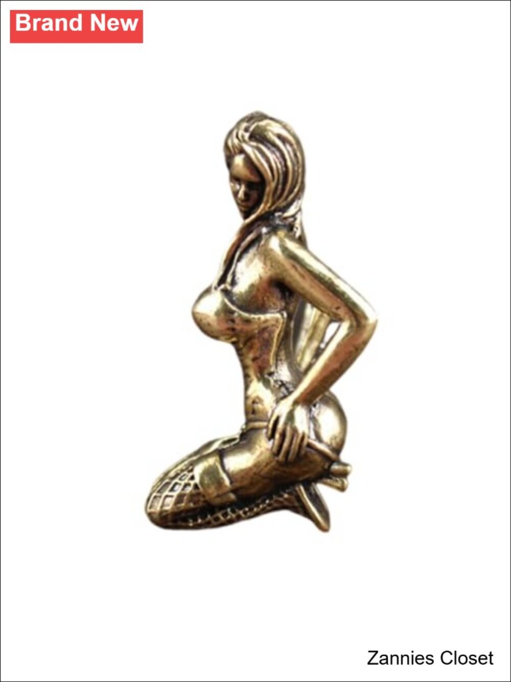 ✨Brass Sexy Sitting Woman Miniature Statue Hand Crafted Female Sculpture Home